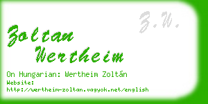 zoltan wertheim business card